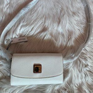 NWT White Pebble Grain Crossbody Wallet Combo